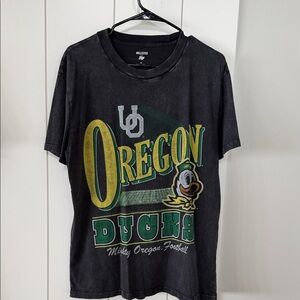 Hollister Black Oregon Ducks Graphic Tee with Green & Yellow Print